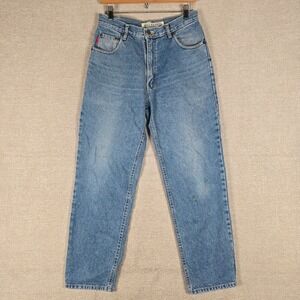 Vintage 90s Bugle Boy Jeans Womens 30x29 Blue Denim High Rise Mom Tapered Leg